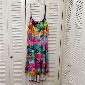 Vibrant Multicolor Tank Top Dress Sundress 5XL